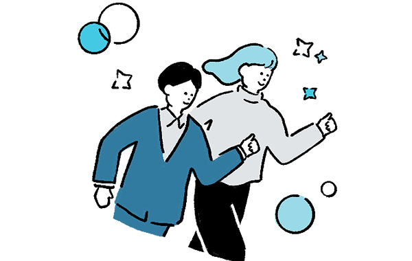 ビジネスパートナーとして伴走するイラスト